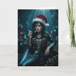 Punk Meerjungfrau Santa Zigarette Sarkastische Wei Karte
