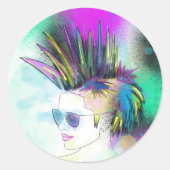 Punk Mohawk Sticker (Vorderseite)