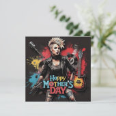 Punk Mother's Day Pearl Simmer Card Feiertagskarte (Stehend Vorderseite)
