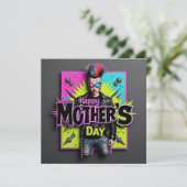 Punk Mother's Day Pearl Simmer Card Feiertagskarte (Stehend Vorderseite)