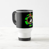 Punk-Möwe-Weihnachtskranz Reisebecher (Vorderseite Links)