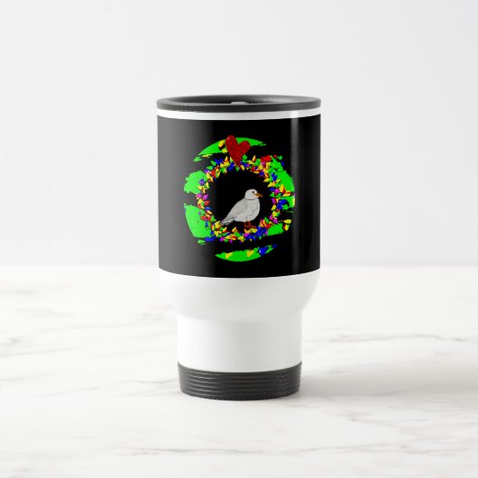 Punk-Möwe-Weihnachtskranz Reisebecher (Mittel)