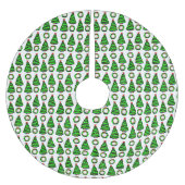Punk-Möwe-Weihnachtskranz und Xmas-Baum Polyester Weihnachtsbaumdecke (Vorderseite)