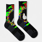 Punk-Möwen-Weihnachtskranz Socken (Rechts)