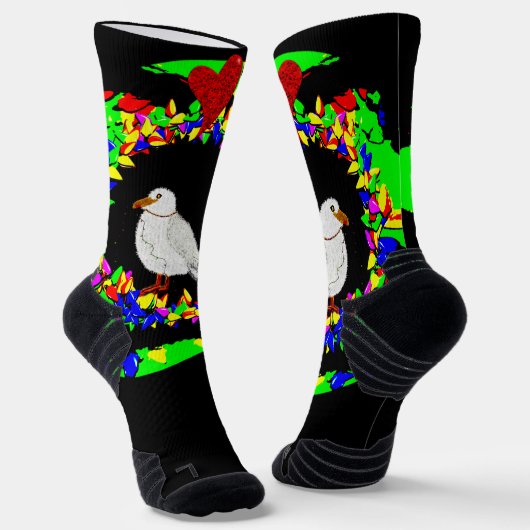 Punk-Möwen-Weihnachtskranz Socken (Gewinkelt)