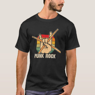 Punk Music Retro Punk Rock Drums Percussionist Dr. T-Shirt