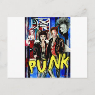 Punk-Musik-Modebild Postkarte
