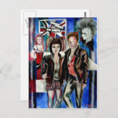 Punk-Musik-Modebild Postkarte (Vorne/Hinten)