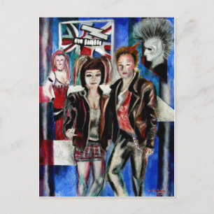 Punk-Musik-Modebild Postkarte