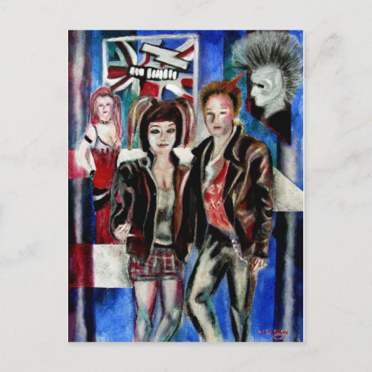 Punk-Musik-Modebild Postkarte (Vorderseite)