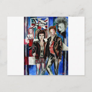 Punk-Musik-Modebild Postkarte