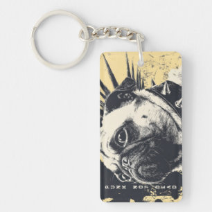 Punk Nicht Tot Bulldogge – Rock Hund Kunst Schlüsselanhänger