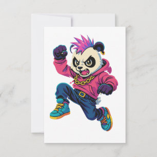 Punk-Panda-Power Dankeskarte