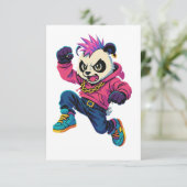 Punk Panda Power Dankeskarte (Stehend Vorderseite)
