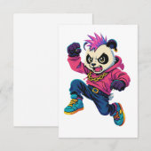 Punk Panda Power Dankeskarte (Vorne/Hinten)