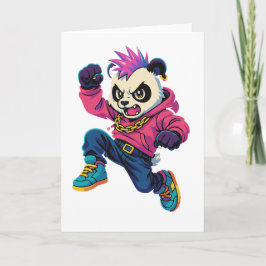 Punk Panda Power Feiertagskarte