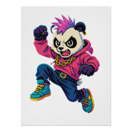 Punk Panda Power Poster