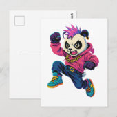 Punk Panda Power Postkarte (Vorne/Hinten)
