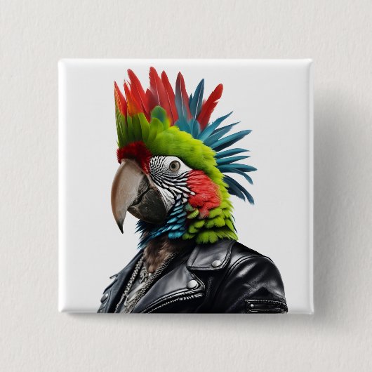 Punk Parrot Button (Vorderseite)