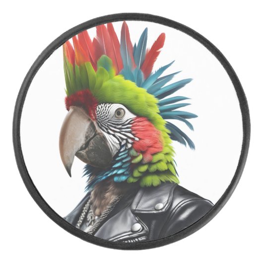 Punk Parrot Eishockey Puck (Vorderseite)
