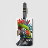 Punk Parrot Gepäckanhänger (Vorderseite Vertikal)