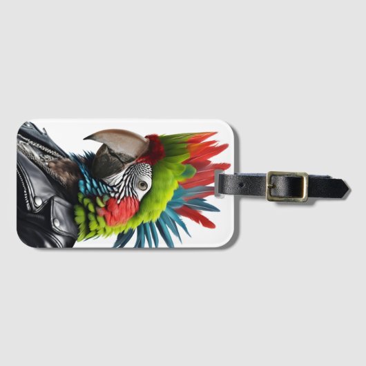 Punk Parrot Gepäckanhänger (Vorderseite (Horizontal))