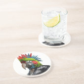 Punk Parrot Getränkeuntersetzer (Seite)