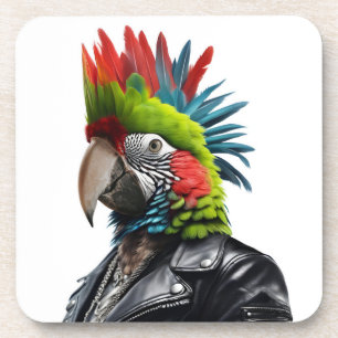 Punk Parrot Getränkeuntersetzer