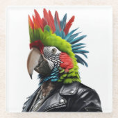 Punk Parrot Glasuntersetzer (Vorderseite)