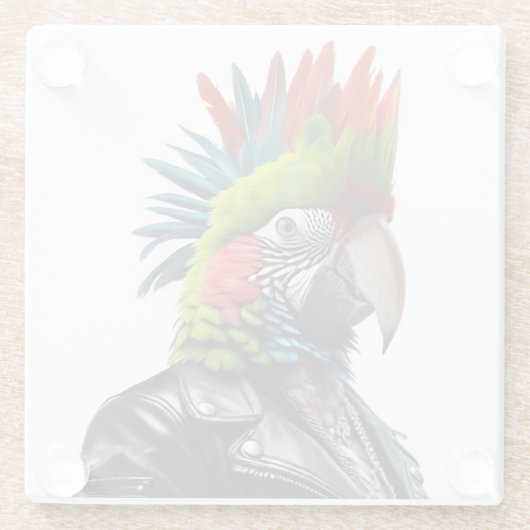 Punk Parrot Glasuntersetzer (Rückseite)