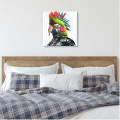 Punk Parrot Leinwanddruck (Insitu (Schlafzimmer))