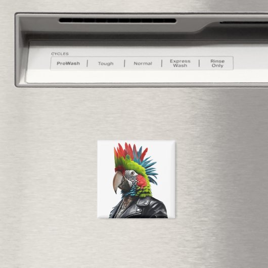 Punk Parrot Magnet (In Situ (Geschirrspüler))