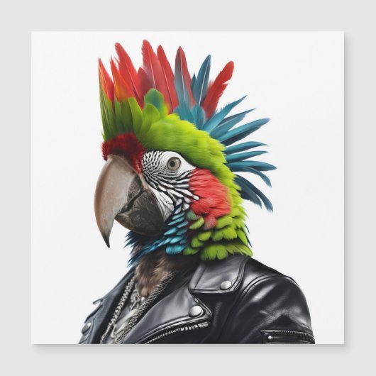 Punk Parrot Magnetkarte (Vorderseite)