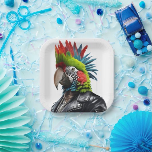 Punk Parrot Pappteller (Party)