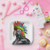 Punk Parrot Pappteller (Party)