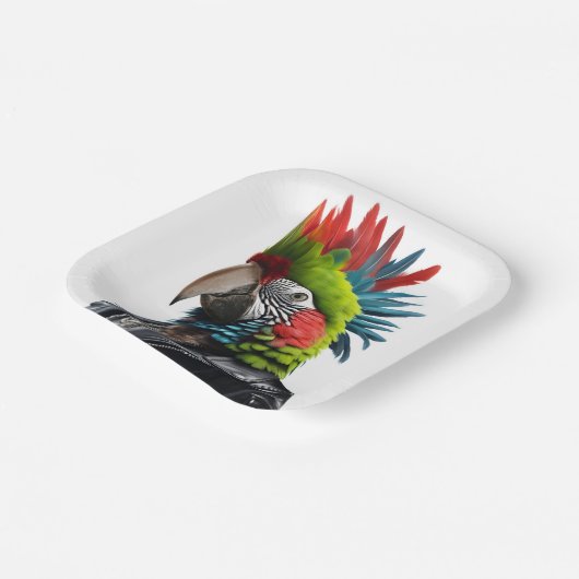 Punk Parrot Pappteller (Gewinkelt)