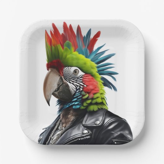 Punk Parrot Pappteller (Vorderseite)