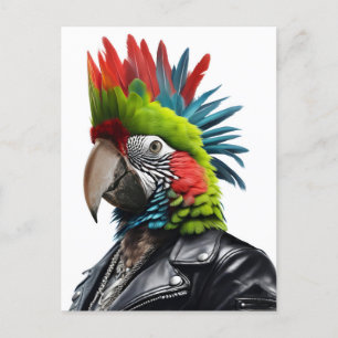 Punk Parrot Postkarte