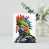 Punk Parrot Postkarte (Stehend Vorderseite)