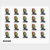 Punk Parrot Quadratischer Aufkleber (Blatt)