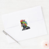 Punk Parrot Quadratischer Aufkleber (Umschlag)