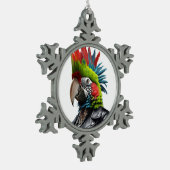 Punk Parrot Schneeflocken Zinn-Ornament (Links)