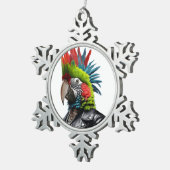 Punk Parrot Schneeflocken Zinn-Ornament (Rechts)