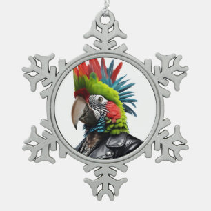 Punk Parrot Schneeflocken Zinn-Ornament