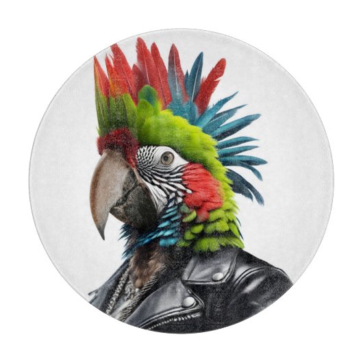 Punk Parrot Schneidebrett (Vorderseite)