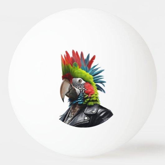 Punk Parrot Tischtennisball (Vorderseite)