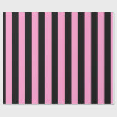 Punk Pink Black Strip Fab Wrapping Paper Geschenkpapier (Flach)