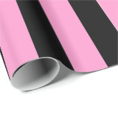 Punk Pink Black Strip Fab Wrapping Paper Geschenkpapier (Rolleneckpunkt)