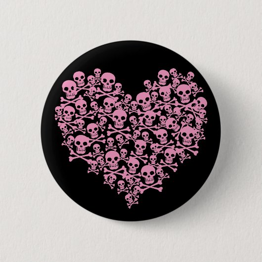 Punk Pink Skull Herz Button (Vorderseite)