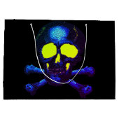 Punk Pirate Ghost Skulls - Cobalt Nightmare Blue Große Geschenktüte (Rückseite)
